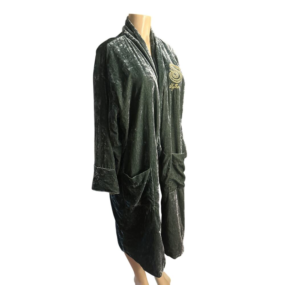 Pottery Barn Teen OS Wizarding World Harry Potter Slytherin Green Robe Velvet